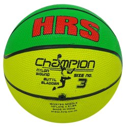 Hrs Champion 7 Size Rubber Moulded 8 Ply Training Basketball Green And Yellow Color HRS-BB1A