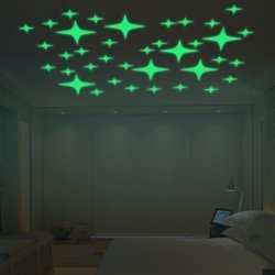 Wall Art Honana Dx 168 22pcs Fluorescent Glow Blinking Stars