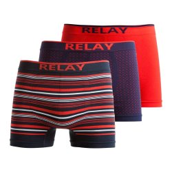 Rj 3 Pack Stripe And Dot Seamless Boxer Red