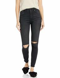 The Drop Women's Fairfax High-rise Ankle Skinny Jean Faded Carbon Wash 28