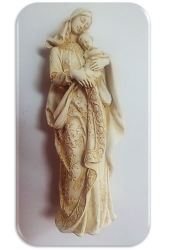 18CM Adoring Madonna Statue In Antique White Finish