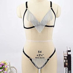 Women Sexy Body Harness Lingerie Cupless Cage Bra Strappy Garter