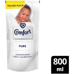 Comfort Concentrated Laundry Fabric Softener Refill Pure For Sensitive Skin 800ML