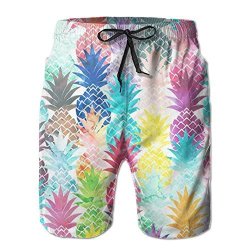 New WANGERSH2 Hawaiian Tropical Pineapple Men's Beach Pants Shorts Beach Shorts Swim Trunks