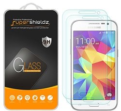 2-PACK Samsung Galaxy Core Prime Tempered Glass Screen Protector Supershieldz Anti-scratch Anti-fingerprint Bubble Free Lifetime Replacement Warranty