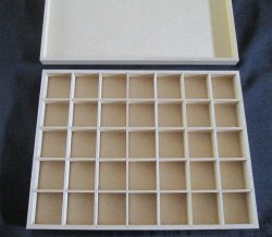 The Velvet Attic - Wood Blank - Bead Storage With Lid 35 Divisions