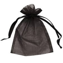 Organza Gift Bag - Black - 13x18cm