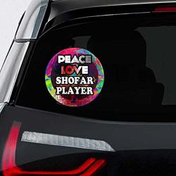 Makoroni - Peace Love Shofar Player Music Car Laptop Wall Sticker Decal - 5 By 5 Inc.