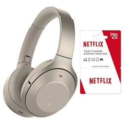 Sony WH1000XM2 N Premium Noise Cancelling Wireless Headphones Gold Plus 2 Two Free Months Of Netflix Service