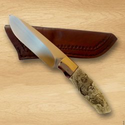 Handmade Warthogs Drop Point Knife With Scrimshaw