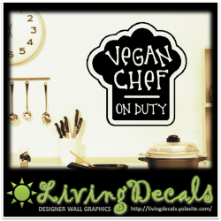 Vinyl Decals Wall Art Stickers - Vegan Chef