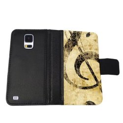 Treble Clef Music Art - Samsung Galaxy S5 Wallet Case