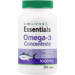 Clicks Essentials Omega 3 Concentrate 1000MG Tablets 30 Tablets
