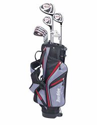 Tour Edge Hl-j Junior Complete Golf Set With Bag Left Hand Graphite 1 Putter 3 Irons 1 Hybrid 1 Fairway 1 Driver 9-12 Yrs Red