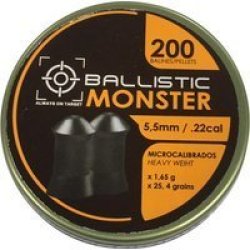 Ballistix Ballistic Air Guns Pellets Monster Cal 5.5MM 200 Count