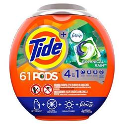Tide Pods 4 In 1 He Turbo Laundry Detergent Pacs Botanical Rain Scent 61 Count Tub