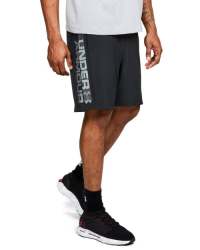 Men's Ua Woven Graphic Wordmark Shorts - Black Zinc Gray LG
