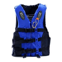Life Jacket Outdoor Safety Equipment Adults Oversized Swim Professional Lifejackets Buoyancy Vest Blue XXXL