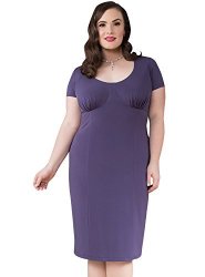 Emily London Womens Plus Size Olivia Glamour Girl Bodycon Dress Purple - UK Size 22 Us Size 20