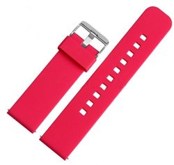 22MM Silicone Band Strap Compatible Pebble Time pebble 2 PEBBLE Time 2 Smart Watch Replacement Quick Release Silicone Wristband With Metal Stainless Steel Buckle anti-off Pink