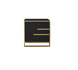 Goldair Gold Frame Sled 2 Drawer Bedroom Pedestal - Black