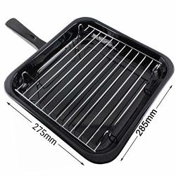 SPARES2GO Small Square Grill Pan Rack & Detachable Handle For Hygena Oven Cookers