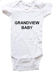 Grandview Baby - City Series - White Baby One Piece Bodysuit - Size Medium 12-18M