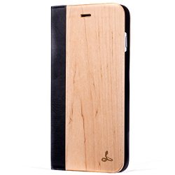 Apple Iphone 7 Plus Wood Wallet Wood Case Wood Cover For Apple Iphone 7 Plus - Made From Real Wood And Pu Leather By Snakehive - Maple