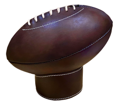 Handstitched Vintage Rugby Ball With A Leather Stand