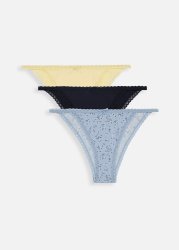 Lace Trim Tangas 3 Pack