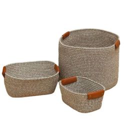 Multi-size Woven Rope Household Storage Bags Deco Storage Basket Setof 3