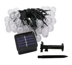 6.5METER Warm White Solar Powered 30 LED Bulbs String Fairy Lights AT-164