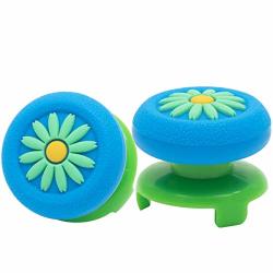 FPS Playrealm Thumbstick Extender & 3D Texture Rubber Silicone Grip Cover 2 Sets For PS4 Daisy Blue