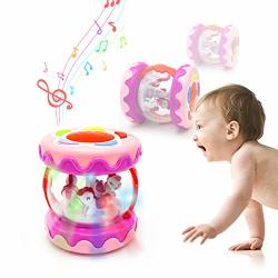 Toddler Drum Set With Music Toy For 1 Year Old Boys Girls And Up - Best Early Educational Drums Toys With Rotating Projector And