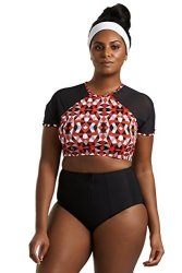 Timothy Snell Plus Size Brooklyn Crop Tankini Top-exclusively For Always For Me