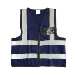 Pioneer Safety Vests Reflective Zip Id Pocket Navy X Large
