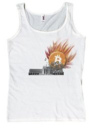 Ladies Bitcoin Smashes The Federal Reserve Loose Fit Tank Top Large White
