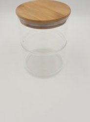 @home Stackable Glass Jar Set With Wooden Lid 2 Layer 6CM