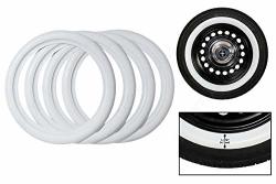 Port-a-wall 14 Rim New Tire White Cover Whitewall Topper Tire Trim For 4 Tires