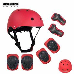 Sla-shop Kids Boys And Girls Protective Gear Set Outdoor Sports Safety Equipment 7PCS Child Helmet Knee &elbow Pads Wrist Guards For Roller Scooter Skateboard