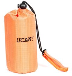 Ucan High Visibility Orange Emergency Sleeping Bag Made From Mylar Includes Nylon Stuff Bag And Whistle