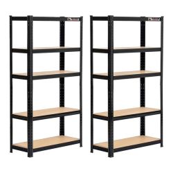 Racking 180X90X40CM 5 Tier Shelving 200KG Galvanised Painted X 2 Sets