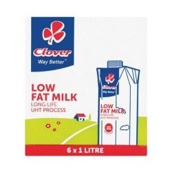 Clover Low Fat Uht Milk 6 X 1L