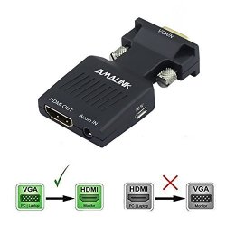 Vga To HDMI Adapter Amalink Stereo R l Channel 5V1A Vga + Audio To HD Converter For Hdtv Vga Male To HDMI Female
