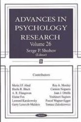 Advances In Psychology Research - Volume 26 Hardcover