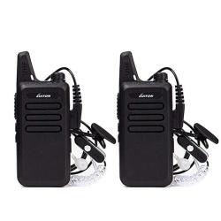 MINI Walkie Talkies For Kids With Earpiece Rechargeable 3 Watt For Camping Hiking Playing Outdoor Game By Luiton Black 2 Packs