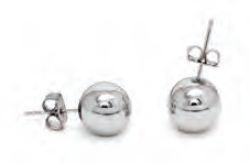 Silver Tone Round Studs