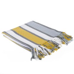 Haven & Earth Protea Pinstripe Acapulco Throw Steel nugget Gold