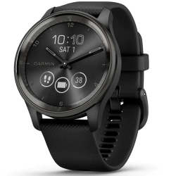 Garmin Vivomove Trend - Slate Stainless Steel Bezel With Black Case & Silicone Band