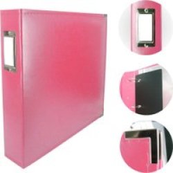 12X12 D-ring Leather Album - Strawberry Pink